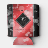 Elegant 40th Ruby Wedding Jubileum Celebration Blikjeskoeler (Achterkant)