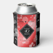 Elegant 40th Ruby Wedding Jubileum Celebration Blikjeskoeler (Blikje Achterkant)