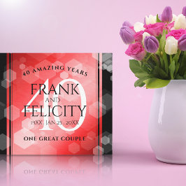 Elegant 40th Ruby Wedding Jubileum Celebration Canvas Afdruk