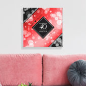 Elegant 40th Ruby Wedding Jubileum Celebration Canvas Afdruk (Insitu (Woonkamer))