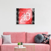 Elegant 40th Ruby Wedding Jubileum Celebration Canvas Afdruk (Insitu (Woonkamer))