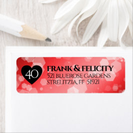 Elegant 40th Ruby Wedding Jubileum Celebration Etiket
