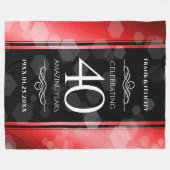 Elegant 40th Ruby Wedding Jubileum Celebration Fleece Deken (Voorkant (Horizontaal))