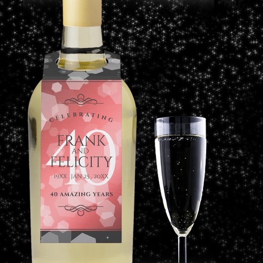 Elegant 40th Ruby Wedding Jubileum Celebration Flessenhanger