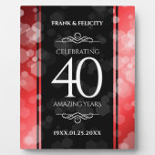 Elegant 40th Ruby Wedding Jubileum Celebration Fotoplaat (Voorkant)