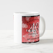 Elegant 40th Ruby Wedding Jubileum Celebration Grote Koffiekop (Voorkant rechts)