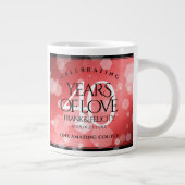 Elegant 40th Ruby Wedding Jubileum Celebration Grote Koffiekop (Rechts)