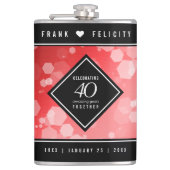 Elegant 40th Ruby Wedding Jubileum Celebration Heupfles (Voorkant)