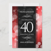 Elegant 40th Ruby Wedding Jubileum Celebration Kaart (Voorkant)