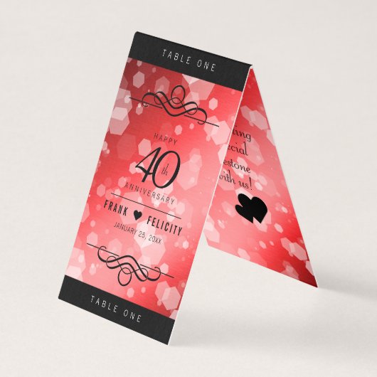 Elegant 40th Ruby Wedding Jubileum Celebration Kaart (Voorkant)