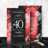 Elegant 40th Ruby Wedding Jubileum Celebration Kaart