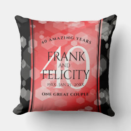 Elegant 40th Ruby Wedding Jubileum Celebration Kussen