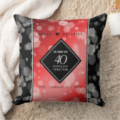 Elegant 40th Ruby Wedding Jubileum Celebration Kussen (Deken)