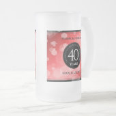 Elegant 40th Ruby Wedding Jubileum Celebration Matglas Bierpul (Voorkant rechts)