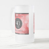 Elegant 40th Ruby Wedding Jubileum Celebration Matglas Bierpul (Voorkant links)