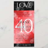 Elegant 40th Ruby Wedding Jubileum Celebration Menu (Achterkant)