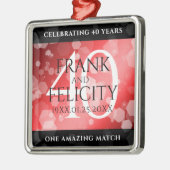 Elegant 40th Ruby Wedding Jubileum Celebration Metalen Ornament (Links)