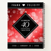 Elegant 40th Ruby Wedding Jubileum Celebration Notitieboek (Achterkant)