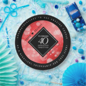 Elegant 40th Ruby Wedding Jubileum Celebration Papieren Bordje (Feest)