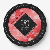 Elegant 40th Ruby Wedding Jubileum Celebration Papieren Bordje (Voorkant)