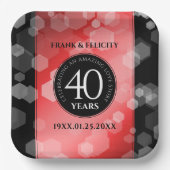 Elegant 40th Ruby Wedding Jubileum Celebration Papieren Bordje (Voorkant)