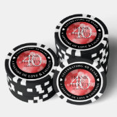 Elegant 40th Ruby Wedding Jubileum Celebration Poker Chips (Opstapeling)