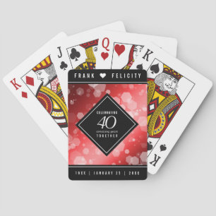 Elegant 40th Ruby Wedding Jubileum Celebration Pokerkaarten