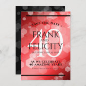 Elegant 40th Ruby Wedding Jubileum Celebration Save The Date (Voorkant / Achterkant)