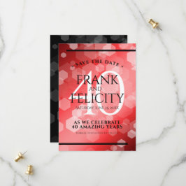 Elegant 40th Ruby Wedding Jubileum Celebration Save The Date