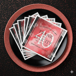 Elegant 40th Ruby Wedding Jubileum Celebration Servet