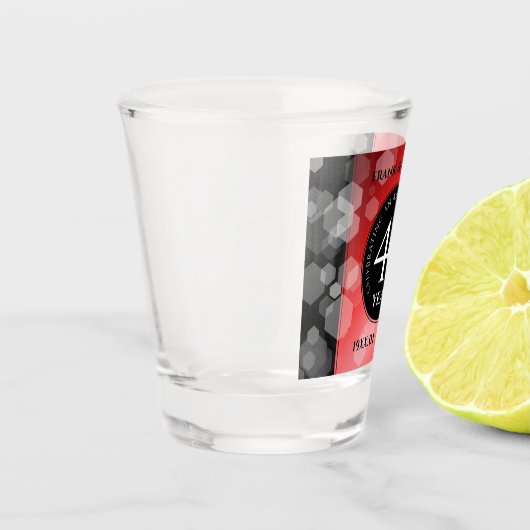 Elegant 40th Ruby Wedding Jubileum Celebration Shot Glas (Links)