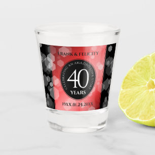 Elegant 40th Ruby Wedding Jubileum Celebration Shot Glas