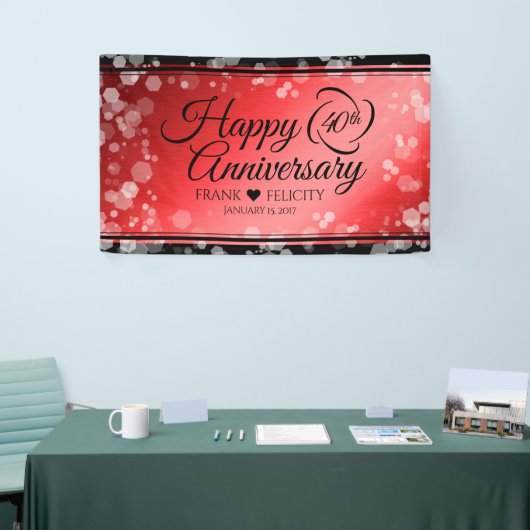Elegant 40th Ruby Wedding Jubileum Celebration Spandoek (Beurs)