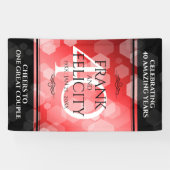 Elegant 40th Ruby Wedding Jubileum Celebration Spandoek (Horizontaal)