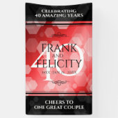 Elegant 40th Ruby Wedding Jubileum Celebration Spandoek (Verticaal)
