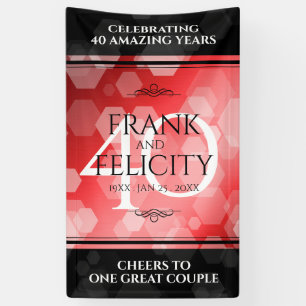 Elegant 40th Ruby Wedding Jubileum Celebration Spandoek