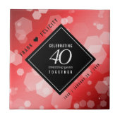 Elegant 40th Ruby Wedding Jubileum Celebration Tegeltje (Voorkant)
