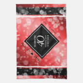 Elegant 40th Ruby Wedding Jubileum Celebration Theedoek (Verticaal)