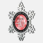 Elegant 40th Ruby Wedding Jubileum Celebration Tin Sneeuwvlok Ornament (Rechts)