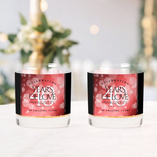 Elegant 40th Ruby Wedding Jubileum Celebration Whisky Glas (Insitu (Huwelijk))