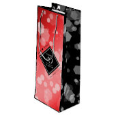 Elegant 40th Ruby Wedding Jubileum Celebration Wijn Cadeautas (Achterkant Gekanteld)