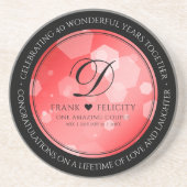 Elegant 40th Ruby Wedding Jubileum Celebration Zandsteen Onderzetter (Voorkant)