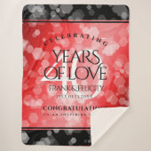 Elegant 40th Ruby Wedding Jubileum Sherpa Deken (Voorkant)