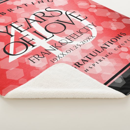 Elegant 40th Ruby Wedding Jubileum Sherpa Deken (3/4)