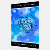 Elegant 41st Blue Topaz Wedding Jubileum Acryl Bord (Hoek)