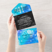 Elegant 41st Blue Topaz Wedding Jubileum All In One Uitnodiging (Afscheurbaar)