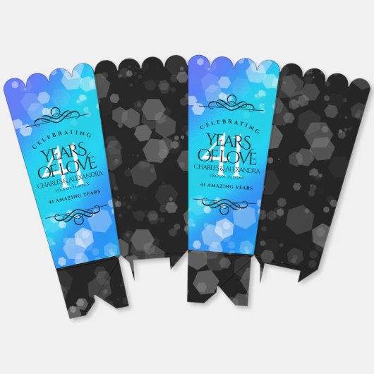 Elegant 41st Blue Topaz Wedding Jubileum Bedankdoosjes (Ongevouwen)