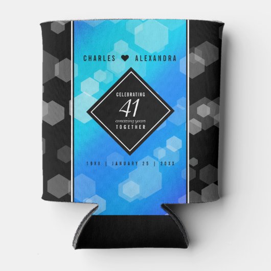 Elegant 41st Blue Topaz Wedding Jubileum Blikjeskoeler