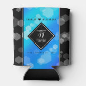 Elegant 41st Blue Topaz Wedding Jubileum Blikjeskoeler (Achterkant)