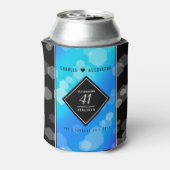 Elegant 41st Blue Topaz Wedding Jubileum Blikjeskoeler (Blikje Achterkant)